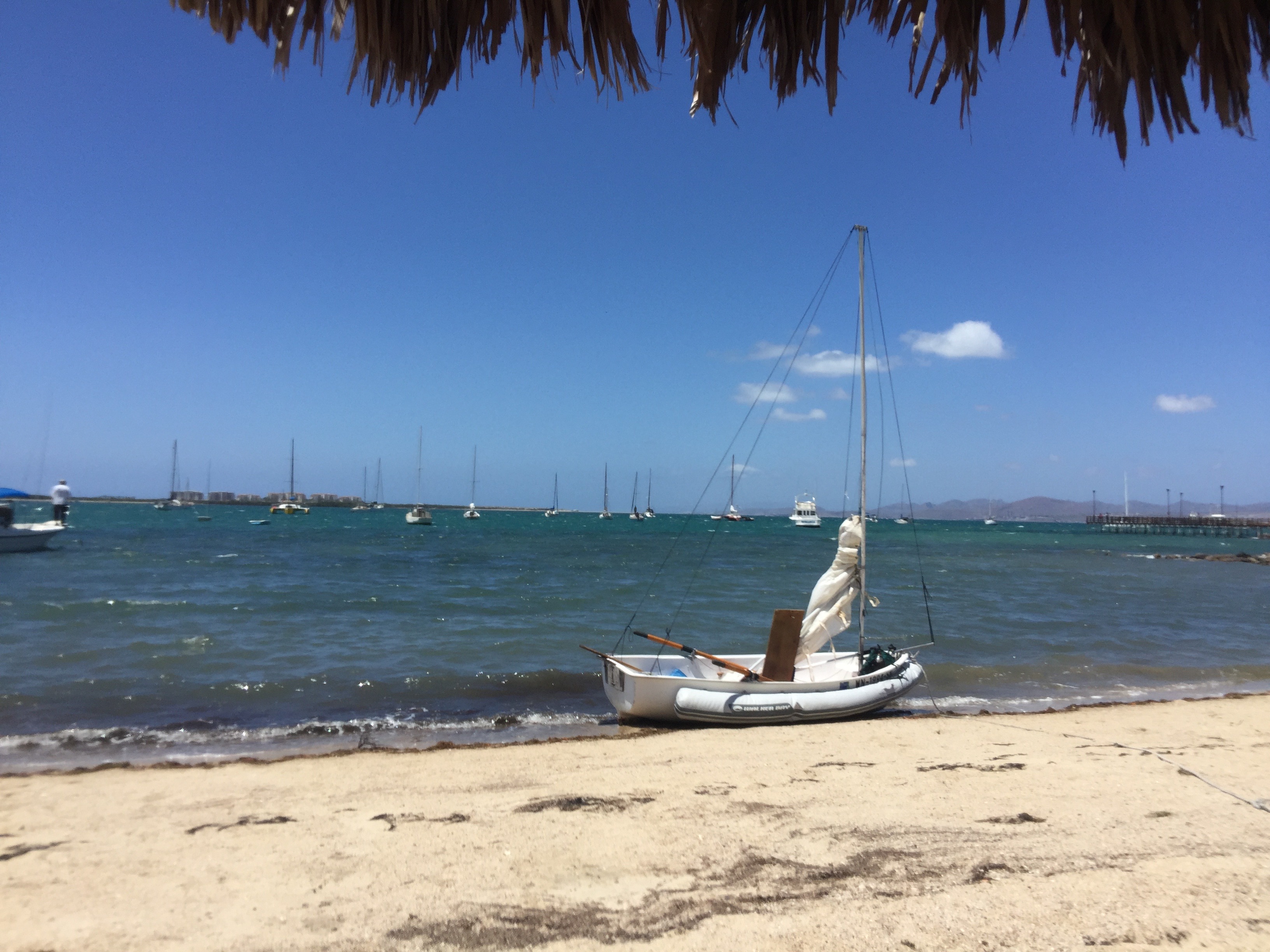Omily's dinghy on the Malecon Beach, La Paz